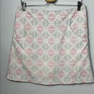 Annika Cutter & Buck Geometric Pink and White Skort